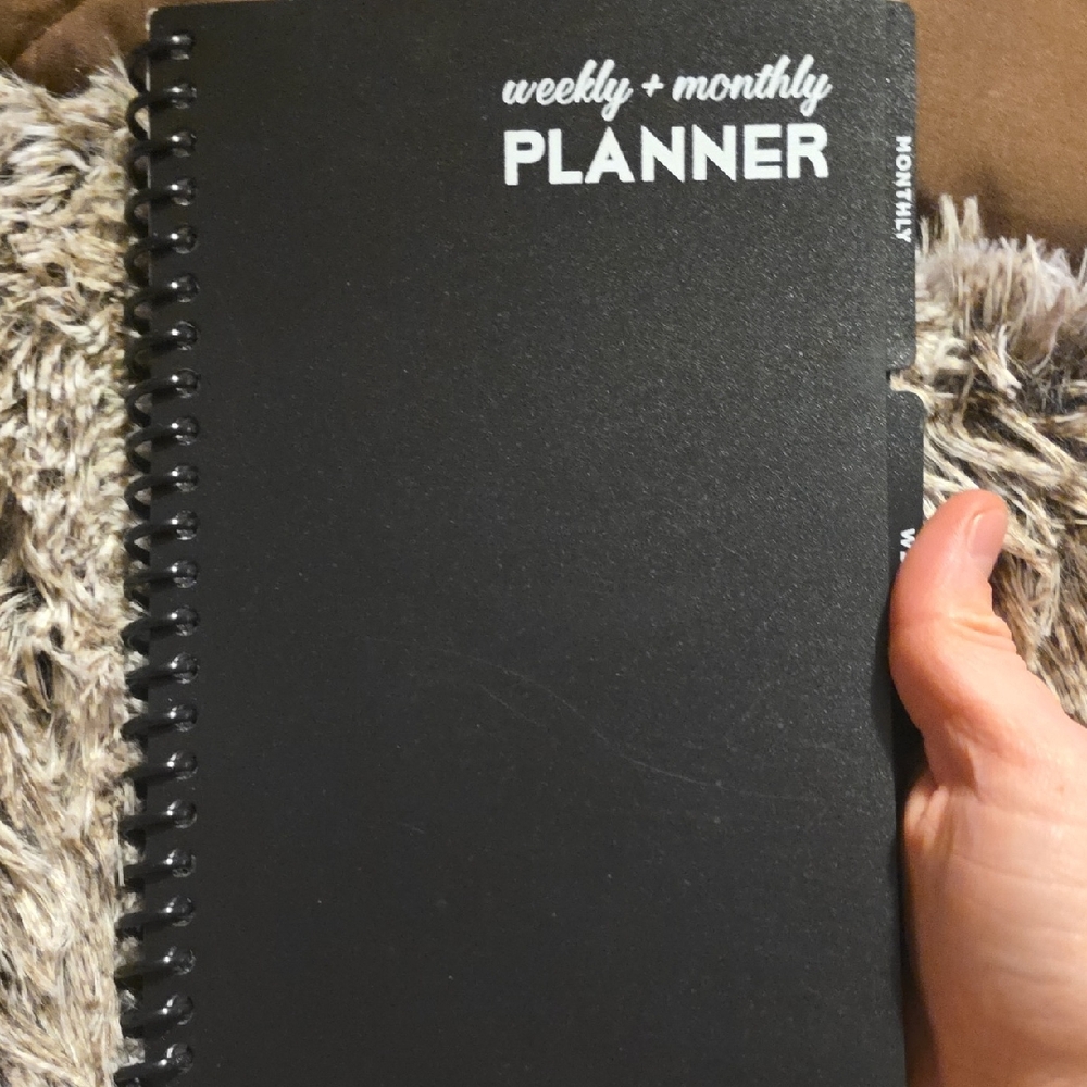 Black Spiral Weekly and Monthly Planner